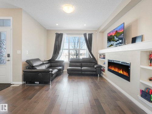 8119 Chappelle Way, Edmonton, AB - Indoor Photo Showing Living Room With Fireplace