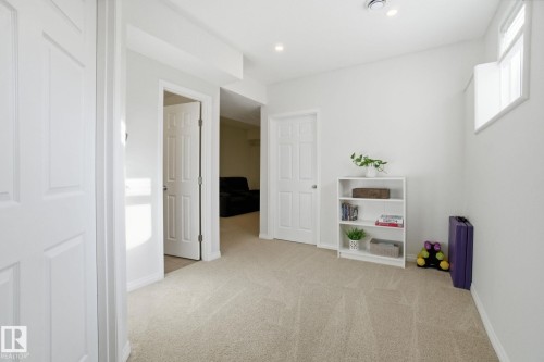 This versatile room features light-colored carpeting, white walls, and a window providing natural light - 2553 Coughlan Road, Edmonton, AB - Indoor