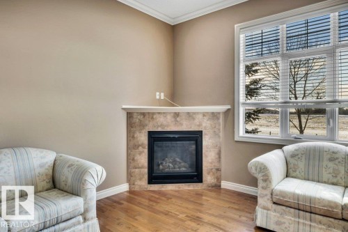 17 12610 15 Avenue, Edmonton, AB - Indoor Photo Showing Living Room With Fireplace