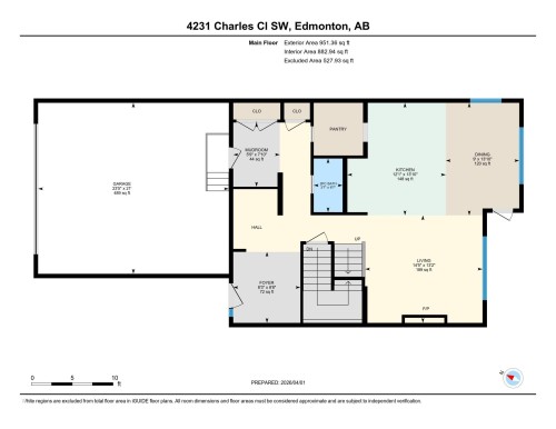 Main Floor plan - 4231 Charles Close, Edmonton, AB - Other