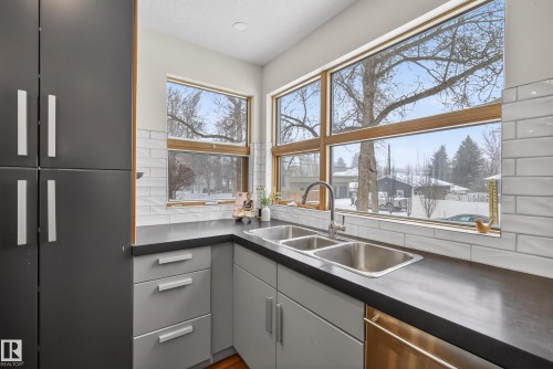 8860 93 Street, Edmonton, AB - Indoor Photo Showing Kitchen With Double Sink