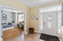 Entryway featuring a white door with decorative glass inserts, transom window, and sidelights - 10630 82 Street, Edmonton, AB  - Indoor Photo Showing Other Room 