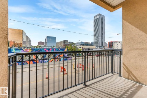 Balcony featuring a view of city - 310 10606 102 Avenue, Edmonton, AB - Outdoor With Balcony With Exterior