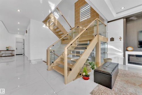 1704 19 Street, Edmonton, AB - Indoor Photo Showing Other Room With Fireplace