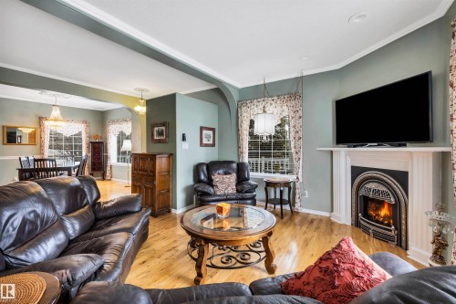 11 Madison Avenue, St. Albert, AB - Indoor Photo Showing Living Room With Fireplace