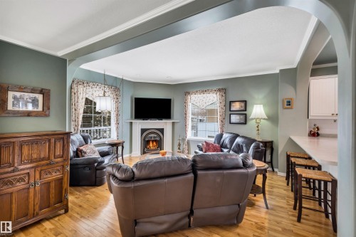 11 Madison Avenue, St. Albert, AB - Indoor Photo Showing Living Room With Fireplace