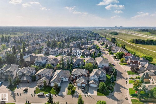 Aerial overview of property's location with nearby suburban area - 940 Haliburton Road, Edmonton, AB - Outdoor With View