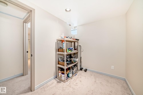 The room features neutral-toned walls, light-colored carpeting, and a recessed ceiling light - 8733 181A Street Nw, Edmonton, AB - Indoor Photo Showing Other Room