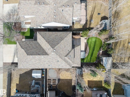 Aerial view showcasing the property's roofline and backyard - 1110 Armitage Crescent, Edmonton, AB - Outdoor
