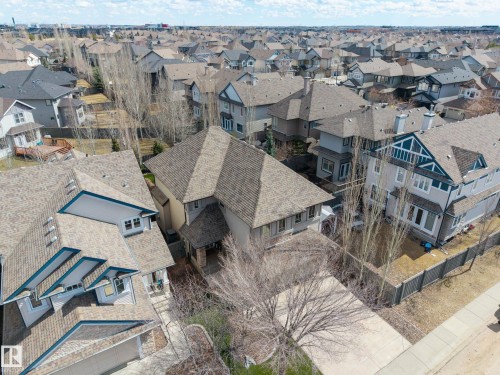 Aerial perspective showcasing a residential neighborhood with varied architectural styles - 1110 Armitage Crescent, Edmonton, AB - Outdoor With View