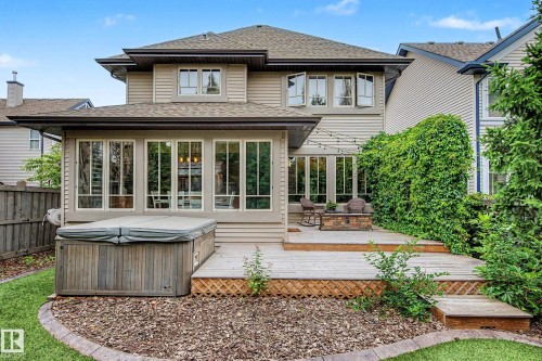 Tiered outdoor deck with hot tub - 1110 Armitage Crescent, Edmonton, AB 
