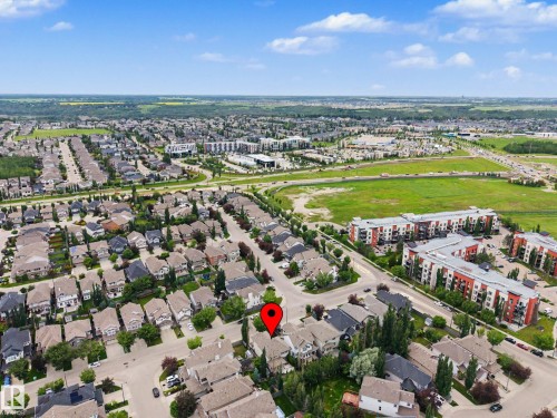 Aerial view of a residential community with varied architectural styles - 1110 Armitage Crescent, Edmonton, AB 
