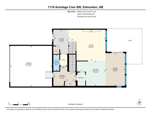 Floor plan-Main floor - 1110 Armitage Crescent, Edmonton, AB 
