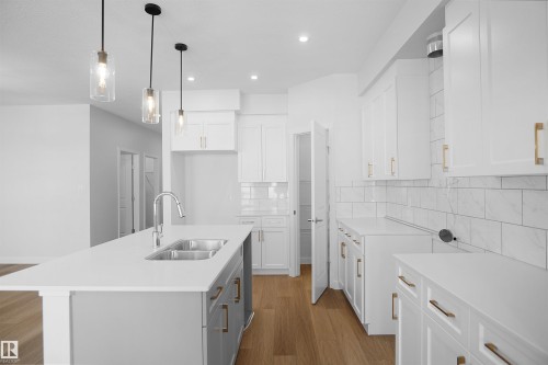 17514 5A Street, Edmonton, AB - Indoor Photo Showing Kitchen With Double Sink With Upgraded Kitchen
