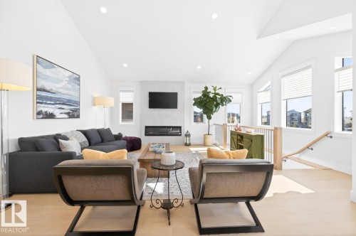 17 Evermore Crescent, St. Albert, AB - Indoor Photo Showing Living Room With Fireplace