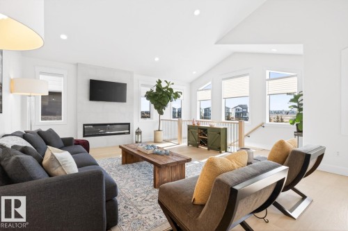 17 Evermore Crescent, St. Albert, AB - Indoor Photo Showing Living Room With Fireplace