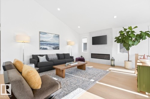 17 Evermore Crescent, St. Albert, AB - Indoor Photo Showing Living Room With Fireplace