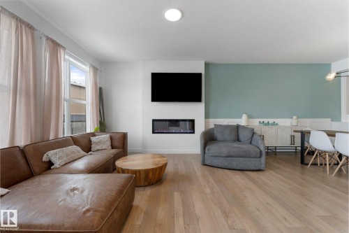 71 Nouveau Drive, St. Albert, AB - Indoor Photo Showing Living Room With Fireplace