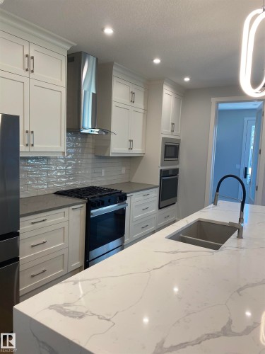 9515 75 Avenue, Edmonton, AB - Indoor Photo Showing Kitchen With Stainless Steel Kitchen With Double Sink With Upgraded Kitchen