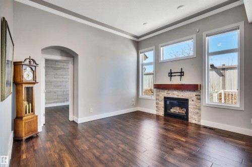 3 61 Lafleur Drive, St. Albert, AB - Indoor Photo Showing Living Room With Fireplace