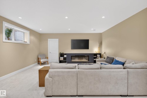 10209 90 Street, Edmonton, AB - Indoor Photo Showing Living Room With Fireplace