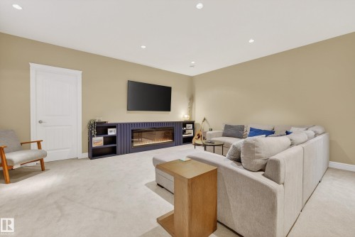10209 90 Street, Edmonton, AB - Indoor Photo Showing Living Room With Fireplace