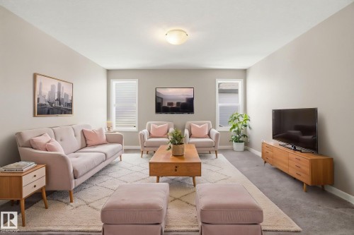 Virually Stagged - 3875 Agar Green, Edmonton, AB - Indoor Photo Showing Living Room