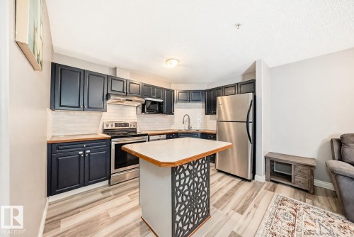102 16221 95 Street, Edmonton, AB - Indoor Photo Showing Kitchen With Double Sink