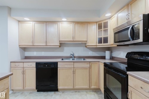204 1320 Rutherford Road, Edmonton, AB - Indoor Photo Showing Kitchen With Double Sink