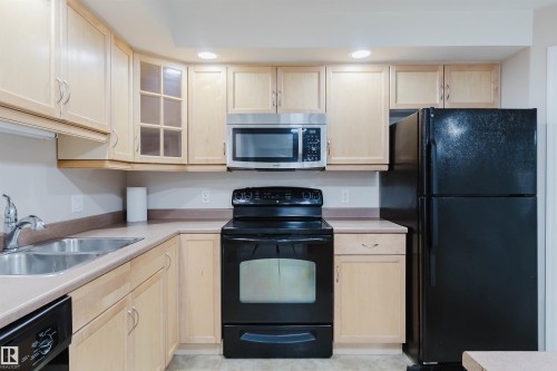 204 1320 Rutherford Road, Edmonton, AB - Indoor Photo Showing Kitchen With Double Sink