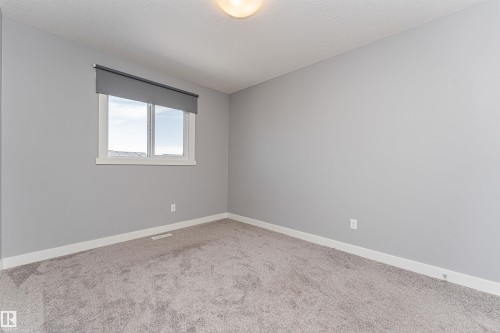 Room featuring gray carpet flooring, white baseboards, and neutral gray walls - 16420 15 Avenue, Edmonton, AB - Indoor Photo Showing Other Room