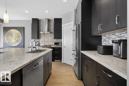 17851 8 Avenue, Edmonton, AB - Indoor Photo Showing Kitchen With Double Sink With Upgraded Kitchen