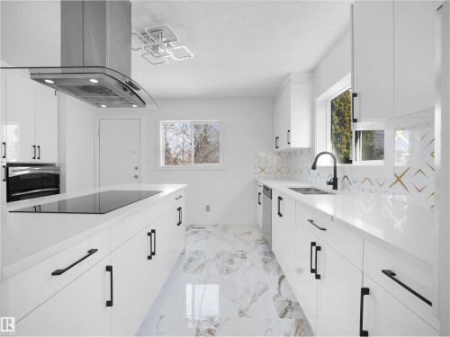 3608 33 Avenue, Edmonton, AB - Indoor Photo Showing Kitchen With Double Sink