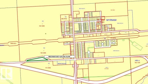 Cadastral Map. Illustrating property boundaries and lot configurations within a defined area - Twp 54 Range 9, Myrnam, AB 