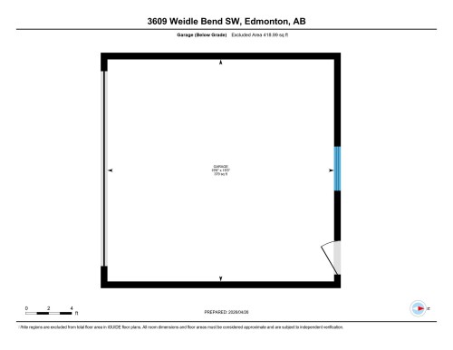 Detached Garage dimensions - 3609 Weidle Bend Bend, Edmonton, AB - Other