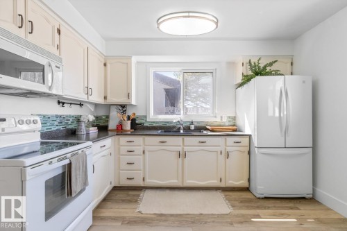 6908 19 Avenue, Edmonton, AB - Indoor Photo Showing Kitchen With Double Sink