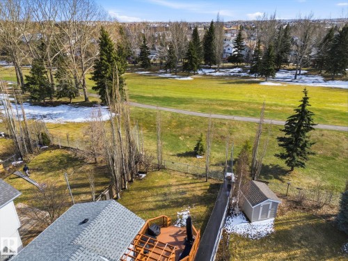 Expansive green space backing property with mature trees - 2251 Brennan Court, Edmonton, AB - Outdoor With View