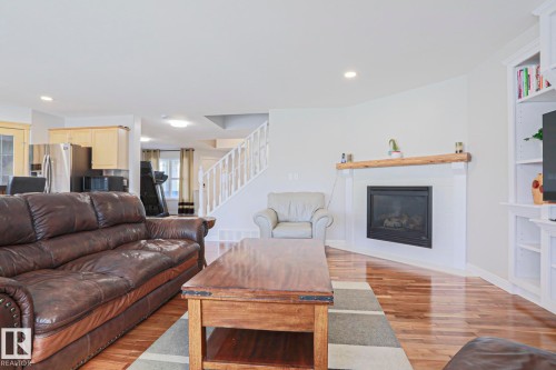 28 Encino Close, St. Albert, AB - Indoor Photo Showing Living Room With Fireplace