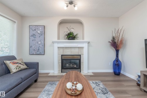 91 Appleton Crescent, Sherwood Park, AB - Indoor Photo Showing Living Room With Fireplace