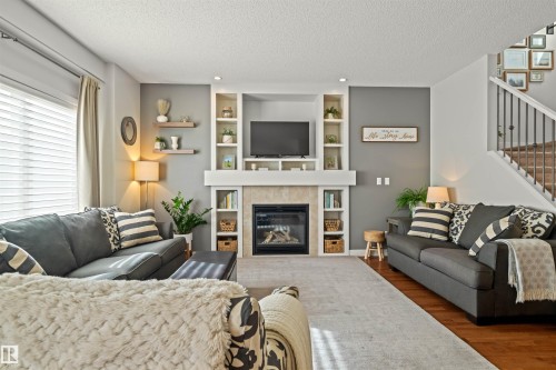12927 202 Street, Edmonton, AB - Indoor Photo Showing Living Room With Fireplace