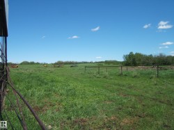 Expansive green pastureland with perimeter fencing and a distant tree line - 