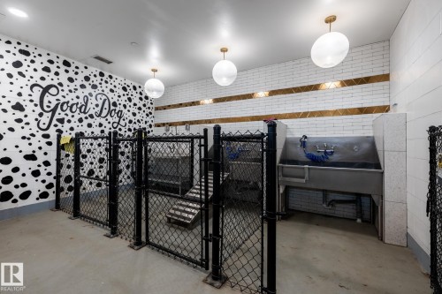 Dedicated pet wash station featuring two stainless steel tubs with integrated sprayers - 108 7463 May Common, Edmonton, AB - Indoor