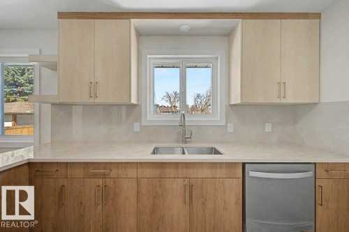 Edmonton, AB - Indoor Photo Showing Kitchen With Double Sink