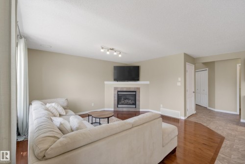 9144 207 Street, Edmonton, AB - Indoor Photo Showing Living Room With Fireplace