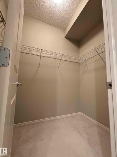 Walk-in closet featuring wire shelving, wall-to-wall carpeting, and neutral paint - 408 111 Ambelside Drive Sw, Edmonton, AB - Indoor With Storage