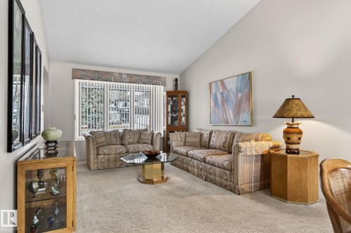 Vaulted ceiling room featuring carpet flooring - 848 Wheeler Road W, Edmonton, AB - Indoor Photo Showing Living Room