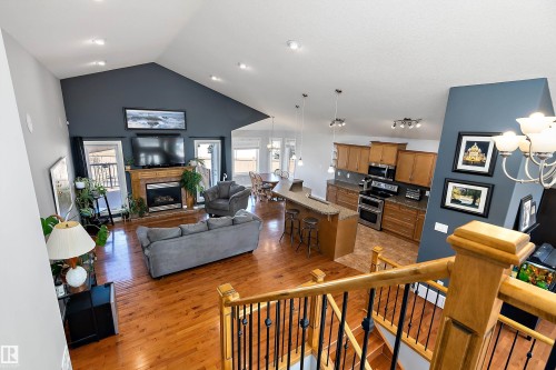 28 Woods Place, Leduc, AB - Indoor Photo Showing Other Room With Fireplace