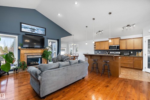 28 Woods Place, Leduc, AB - Indoor With Fireplace