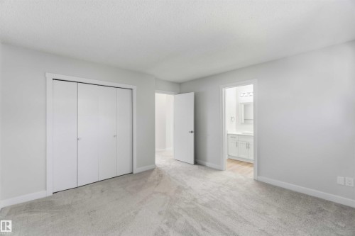 Spacious room featuring light gray carpeting, white baseboards, and neutral wall tones - 119 Dorchester Drive, St. Albert, AB - Indoor