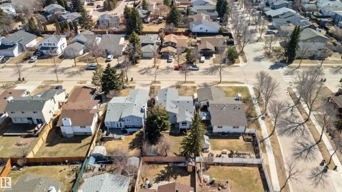 Aerial perspective showcasing a residential neighborhood with detached homes - 119 Dorchester Drive, St. Albert, AB - Outdoor With View
